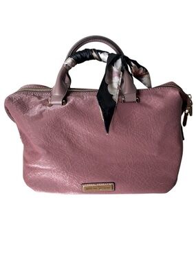 ADRIENNE VITTADINI Mauve Lavender Boston Speedy Style Handbag Shimmer Scarf